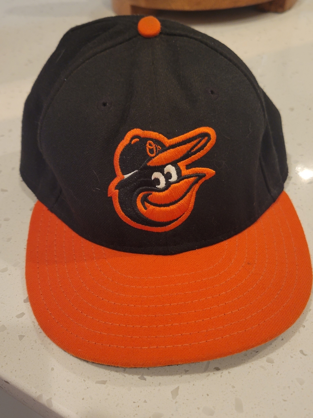 Black & Orange Junior Baseball Cap with Embroidered Mascot
